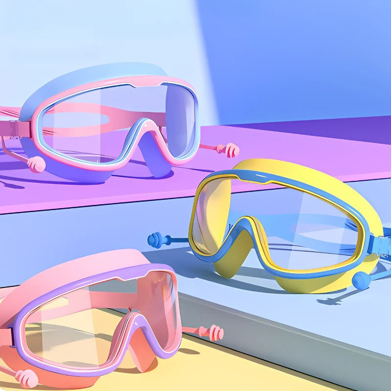 Kids Swim Goggles Anti-Fog Wide View